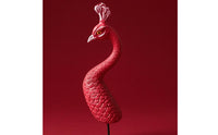 Textured Resin Peacock Statue Curved Neck Peacock Stake Decor Pointed Beak Ornament Insert Small Crest for Arrangement, Display