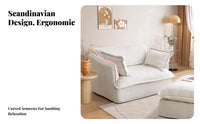 Nordic aesthetic Oversized Armchair cleanable Cover Rounded Single-Seater Couch Plush pading Living Room Seating Deep Seat for Guesthouse Owners, Homeowners, Interior Designers, Small Apartment, Bedroom, perusing corner