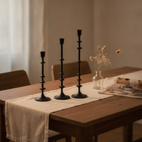 3 Pieces Candlestick Holders with Round Base Tapered Candle Holder with Round Base Modern Taper Candle Holder for Tabletop