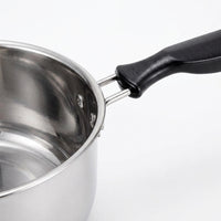 Milk Pan and Stainless Steel Pot with Glass Lid, Small Saucepan for Noodles and Baby Food, 304 Stainless Steel for Electric Hobs, No Coating