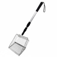Sifting Design Extendable Metal Pooper Scooper Comfort Grip Telescopic Litter Sifter Long Handle Cat Litter Scoop for Seniors Women