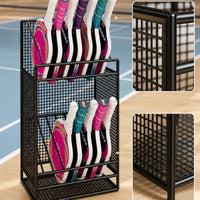 Metal Pickleball Paddle Rack Floor-Standing Pickleball Paddle Holder Sturdy Sports Gear Organizer Organized for Players