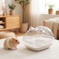 Acrylic Hamster Sand Bath and Hamster Toilet, Transparent Hamster Sand Bath for Dwarf Hamsters and Mice, Splash Guard Entry Bathtub Case
