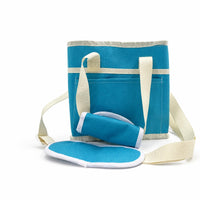 Oxford Cloth Square Bottle Carrier Structured Base Insulated Water Bottle Bag Reinforced Seams