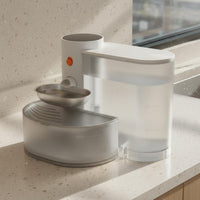 3L Large Capacity Tilting Pet Water Bowl Filter-without Wireless Cat Water Dispenser Quiet Operation Double Reservoir Pet Waterer for Small Dogs