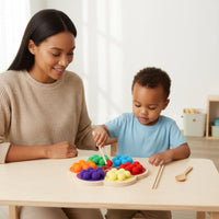 Hands-On Training Color Sorting Toy Set Eco-Friendly Materials Fluffy Ball Sorting Game Fine Movement Skills Toy for Preschoolers