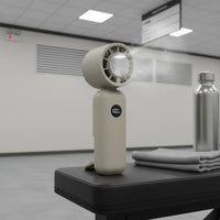 100 Speed Adjustable Mini Foldable Fan LED Digital Display Personal Air Cooler Built-in Carabiner for Office