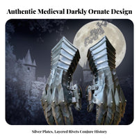 Articulated Finger glove protective gear dark medieval theme and design Articulated combatant protective geared gloves Medieval medieval-themed Design hand protection for LARPers, Cosplayers, Themed Photoshoots