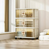 Large Capacity foldable Storage single-piece Installtoolinstallationwithout installation foldable Cacontaineret with front panels double Opening Home Organizer for Students, Homeowners, Bedroom, Living Room, Playroom, Closet