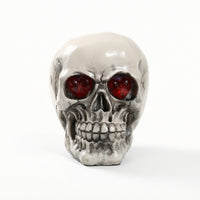 Sculpted Skull Gothic Skull with Red Eyes Realistic Decor Handmade for Desk