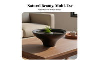 No-Hole Planter Pot Vintage Design Ceramic Soilless Bowl High-Temperature Fired Lichen Micro-Landscape Dish for Home Stylists, Living Room, Bookshelf