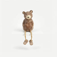 Whimsical Animal Figurine with Dangling Legs Rustic Resin Animal Statue Textured Ornament Cute for Patio
