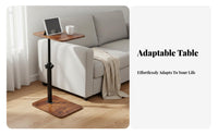 360-Degree Rotation C-Shaped Adjustable Tray Table Portable Adjustable C-Shaped Tray Table Tilting Top Household Furniture Space-Saving for Students, Telecommute Workers, Apartment Dwellers, Bedroom, Living Room, Small Areas, Home Office
