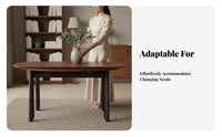 French Vintage Design Extendable Drop-Panel Table Space-Saving Design Dining Set Seats 4-8 People Home Furniture Multifunctional for Apartment Dwellers, Families, Homeowners, Small Apartments, Living Room, Kitchen