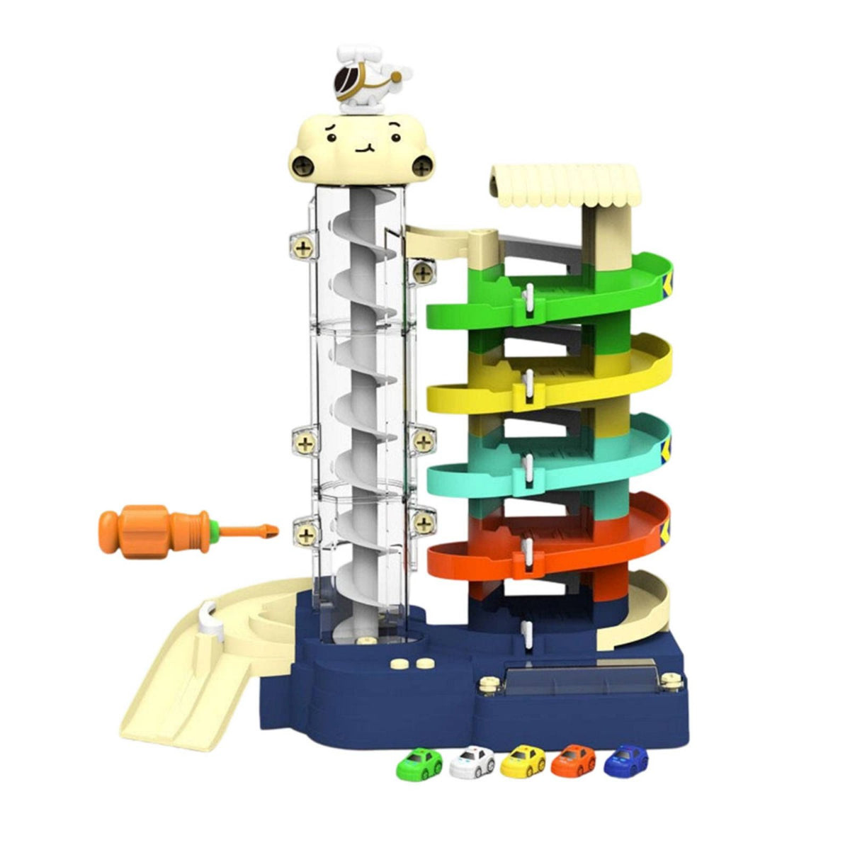 Multi Level Car Garage Toy Lights and Music Automatic Vehicle Lift Toy for Kids, Young Children
