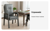 Ergonomic Design Upholstered Mahjong Chair Leather-Like Finish Household Furniture Curved supportrest Accent Seat for Game Room Owners, Adults, Home