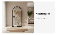 Modern Design Drill-Drill-Unobstructed Standing Glass Partition with Shelf Multi-Functional Drill-Drill-Unobstructed Standing Slatted Screen with Bookcase Drill-Drill-Unobstructed Installation Room Divider Easy to Clean for Apartment Dwellers, Homeowners