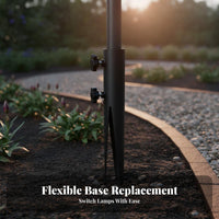 4 Pieces Adjustable Torch Stake Powder Coated Metal Torch Stake Solar Lamp Replacement Post Weather Resistant for Patio
