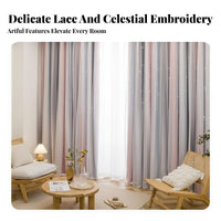 Creamy Type Integrated Double-Layer Curtain Blackout Room Darkening Panel Translucent Gauze Overlay Window Treatment Privacy Protection for Light Sleepers, Rotating Workers, Interior Decorators, Bedroom, Nursery