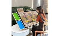 Adjustable Tilt Stand Rotating Jigsaw Board with Drawers Non-Slip Felt Surface Portable Jigsaw Easel with Cover for Seniors