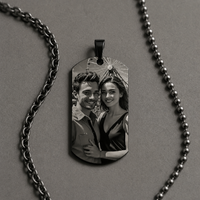 Customizable Stainless Steel Dog Tag Photo Pendant Necklace for Men and Women