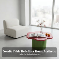 Artistic Design Flower-Shaped Side Table distinctive Shape Flower-Shaped End Table Minimalist aesthetic House Furnishing lively Color for Interior Designers, Homeowners, Students, Living Room, Boutique Hotel, Bedroom, Reception Area
