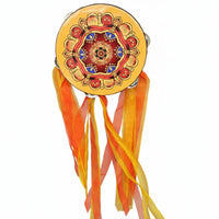Streamer Frame Drum Tambourine Tassel Long Ribbons Dance Prop Traditional Percussion Instrument Decorative Design Suitable for Dance Recitals Belly Dance Folk Dance