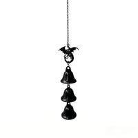 Three Bells Dragon Wind Chime Hanging Metal Wind Chime Indoor Outdoor Carved Dragon Bell Decorative for Porch, Yard, Doorway, Room
