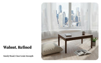 Japanese Design Floor Desk Space-Efficient Size Low Table Space-Saving Vintage Design for Apartment Dwellers, Bay Alcove