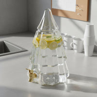 Christmas Tree Drink Dispenser Wide Mouth Lid Cold Water Jug with Tap Party Drink Container Easy to Clean for Home Bar
