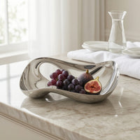 Irregular Fruit Plate Sculptural Mirror Finish Serving Tray Minimalist Open Serving Tray for Tabletop