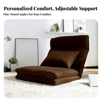 Japanese Design Convertible Floor Sofa Foldable Design Convertible Floor Bed Multi-Position Adjustable Lounge Chair Thickly Padded Cushion for Students, Adults, Young Professionals, Bedroom, Living Room, Relaxing, Reading