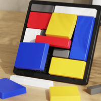 Reasoning Puzzle Game Geometric Block Puzzle Brain Training Game Interlocking Compact for Children, Classroom