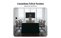 Thickened Material Conference Table Cover Long-Lasting Fitted Velvet Tablecloth Long-Lasting Pleated Table Skirt Soft Feel for Hotel Personnel, Away Ice Managers, Party Hosts