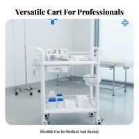 Multifunctional Beauty Salon Trolley Locking Brakes Beauty Spa Rolling Cart Integrated Drawers Multipurpose Tool Cart Sturdy ABS Plastic for Hair Stylists, Estheticians Artists, Barber Shops, Medical Facility S, Medical Facility