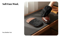 Reusable Imitation Wool Shoe Brush Glove Gentle on Leather Fleece Polishing Glove Scratch-without Charge for Travelers, Adults, Home, Travel