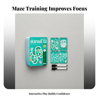 Maze Book Concentration Training Maze Challenge Book Wipe-Clean Activity Cards Screen-Unrestricted Fun Educational Toy Enhances