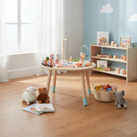 Fine Movement Skills Wooden Multi-Activity Toy Table Hand-Eye Coordination Wooden Child-Led Activity Table Cognitive Development Children's Plaything Sturdy for Toddlers, Babies, Playroom, Nursery, Daycare