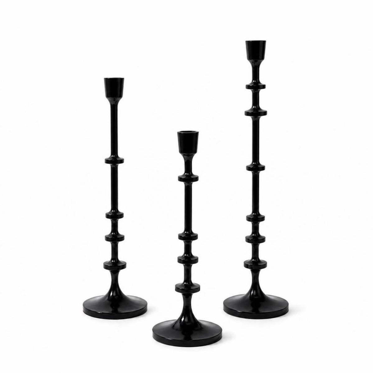 3 Pieces Resin Candlestick Stylish Taper Holder Set Classy Decor for Event Planners, Brides