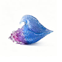 Modern Design Glass Conch Shell Figurine Artistic Piece Tabletop Sculpture Gradient Color House Decoration Lustrous Finish for Office