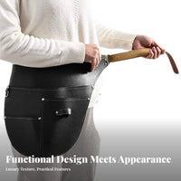 Hands-Unrestricted PU Leather Tool Apron Long-Lasting Multi-Pocket Waist Pouch Heavy-Duty Adjustable Tool Holder Apron Lightweight for Woodworkers, Electricians, DIY Enthusiasts, Workshop, Home Improvement, Outdoor