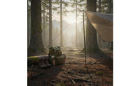 2 Pieces Foldable Tent Pole Set Easy Assembly Adjustable Tarp Pole Set Foldable Awning Support Rod Rust-Resistant