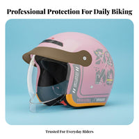 Helmet Four-Season with Visor Detachable Thermal Neck Scarf Guarding Gear for Men, Women, Commuting, Daily Commute