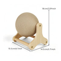 Interactive Cat Scratching Toy Stable Scratcher with Wooden Solid Frame Scratcher Toy Natural for Kittens