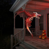 Hanging Inflatable Dragon Halloween Decoration with Lights Lighted Decoration for Porch