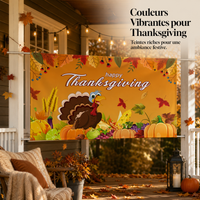 Thanksgiving Pumpkin Turkey Festival Banner Party Decoration Flag