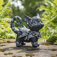 Cat Figurine Ornate Cat Statue Resin Animal Sculpture for Collectors, Bookshelf, Mantel, Garden