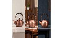 Copper Teapot Engraved Copper Kettle with Handle Vintage Kitchenware for Collectors