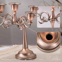 Vintage Taper Candlestick Holder Copper Candle Holder with Round Base Metal Candlestick with Round Base Stable for Centerpiece