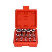 Star Socket Socket Set 14-Piece Female Star-Shaped Socket Set Tool Chrome Portable for Mechanics, Automotive Repair, Garage